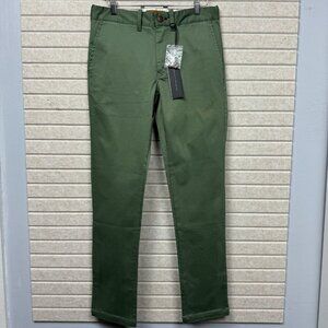 Nifty Genius Men’s Stretch Chino Pants Straight Leg Military Green Size 28